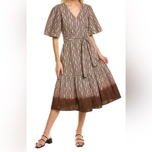 NWT St. Roche Pina Wrap Dress In Brown Size 4